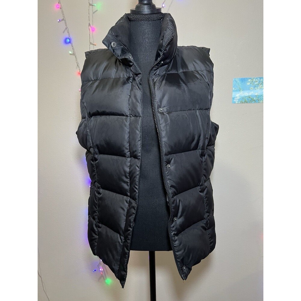 Eddie Bauer Premium Goose Down Black Puffer Vest Large